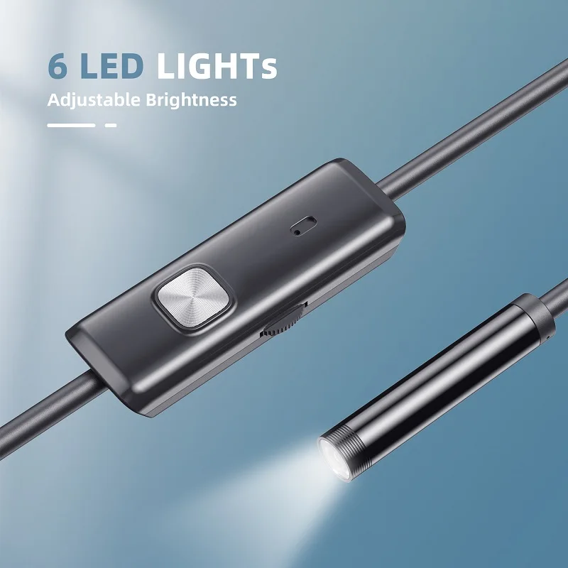 Endoscopio Android industriale TYPE-C 7MM/5.5MM Micro USB Fotocamera USB Periscopio di ispezione per auto LED impermeabile per telefoni Android PC