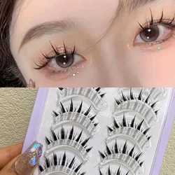 5 Pairs Fairy Natural Lash Extension Cross Curling Wispy False Eyelashes Daily Eye Makeup Tools Korean Japanese Comestic Tool