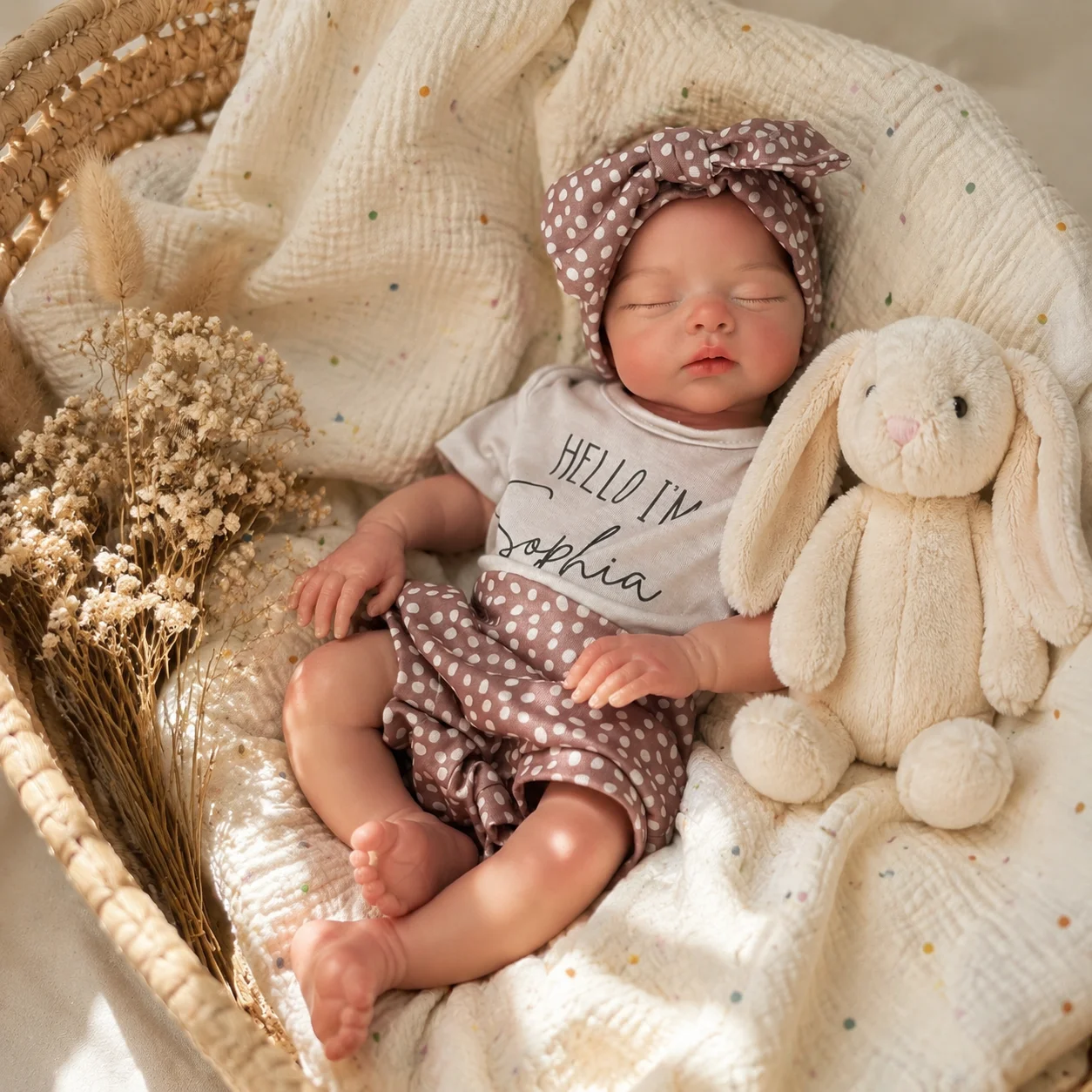 18 Inches Full Soft Silicone Reborn Girl Doll Closed Sleeping Eyes Real Touch Collectible Toy Ideal Gift