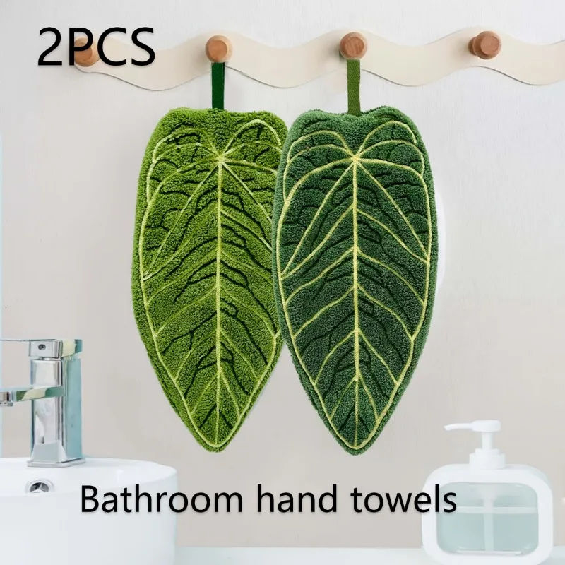 1/2/3PCS Halloween Party & Holiday DIY Decor Hand Towel Cotton Forest‑style Creative Leaf Hand Towel Hanging Towel For Kitchen
