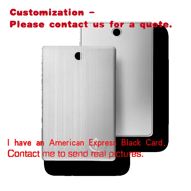 custom.OEM/ODM Stainless Steel NFC Business Card T5577 RFID Fast Package Tracking Circular Hole Digital Membership Metal Brush F