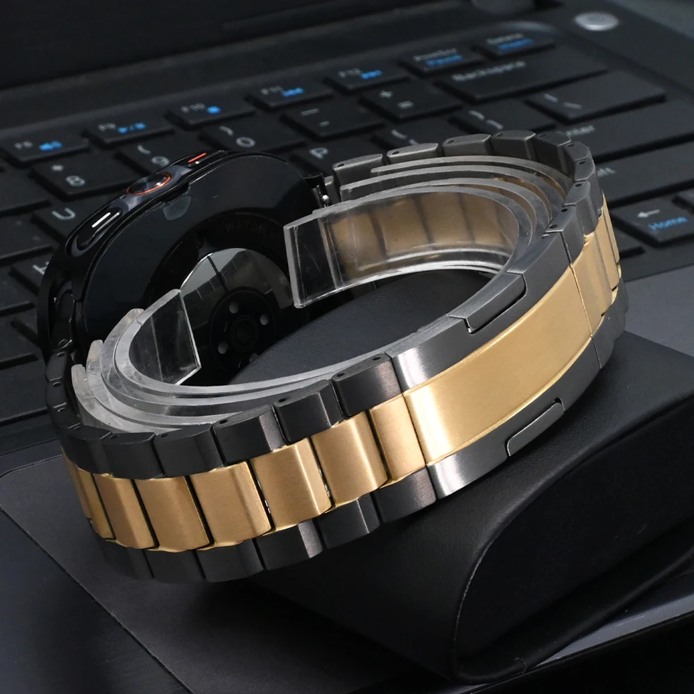 سوار تيتانيوم فاخر لهاتف سامسونج جالاكسي الترا سوار معدني سريع الإصدار لساعة سامسونج جالاكسي الترا 47 ملم للرجال