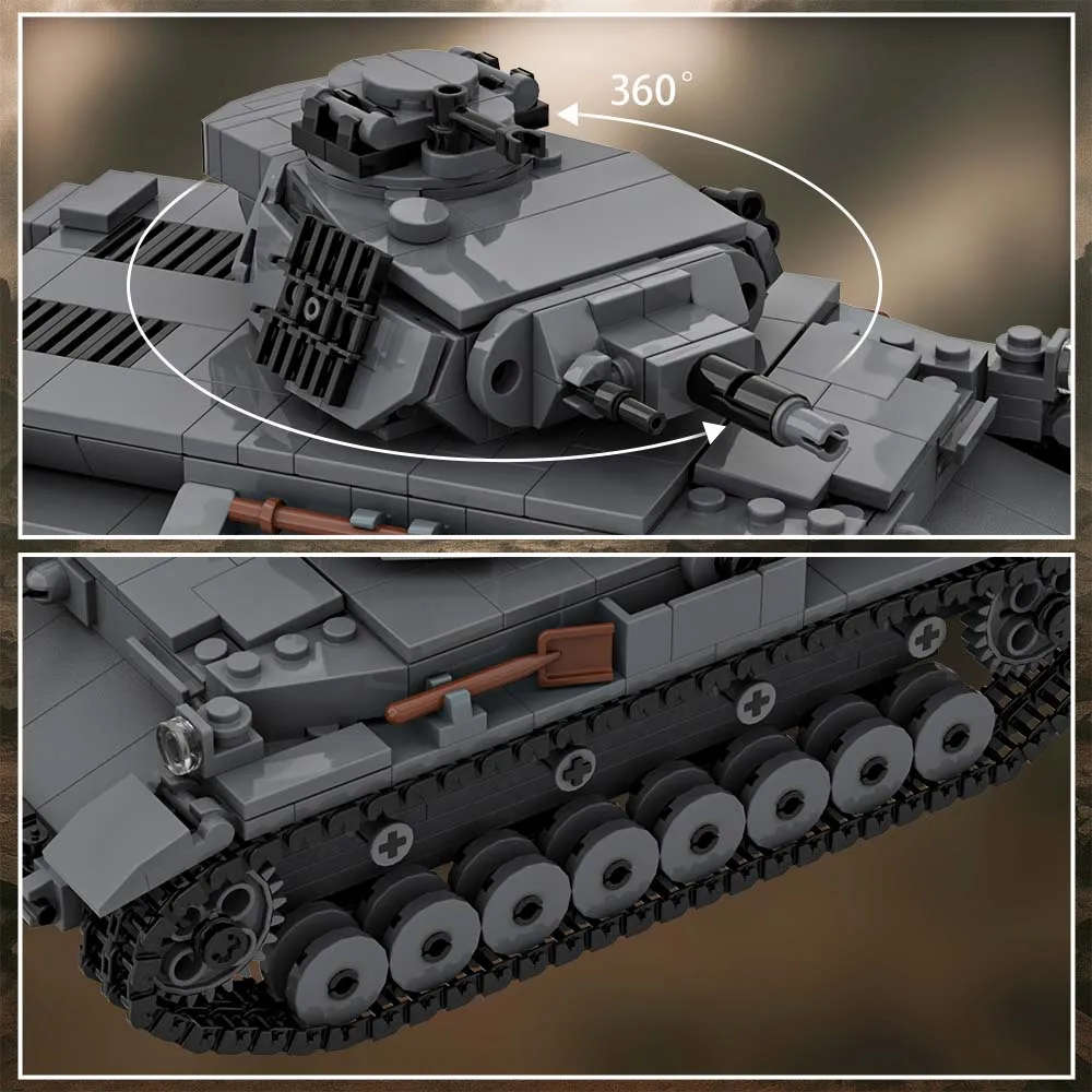 Gobricks MOC سلسلة عسكرية بانزر IV D الدبابات اللبنات نموذج القتالية Mecha خزان الطوب تجميعها لعبة للأطفال هدية