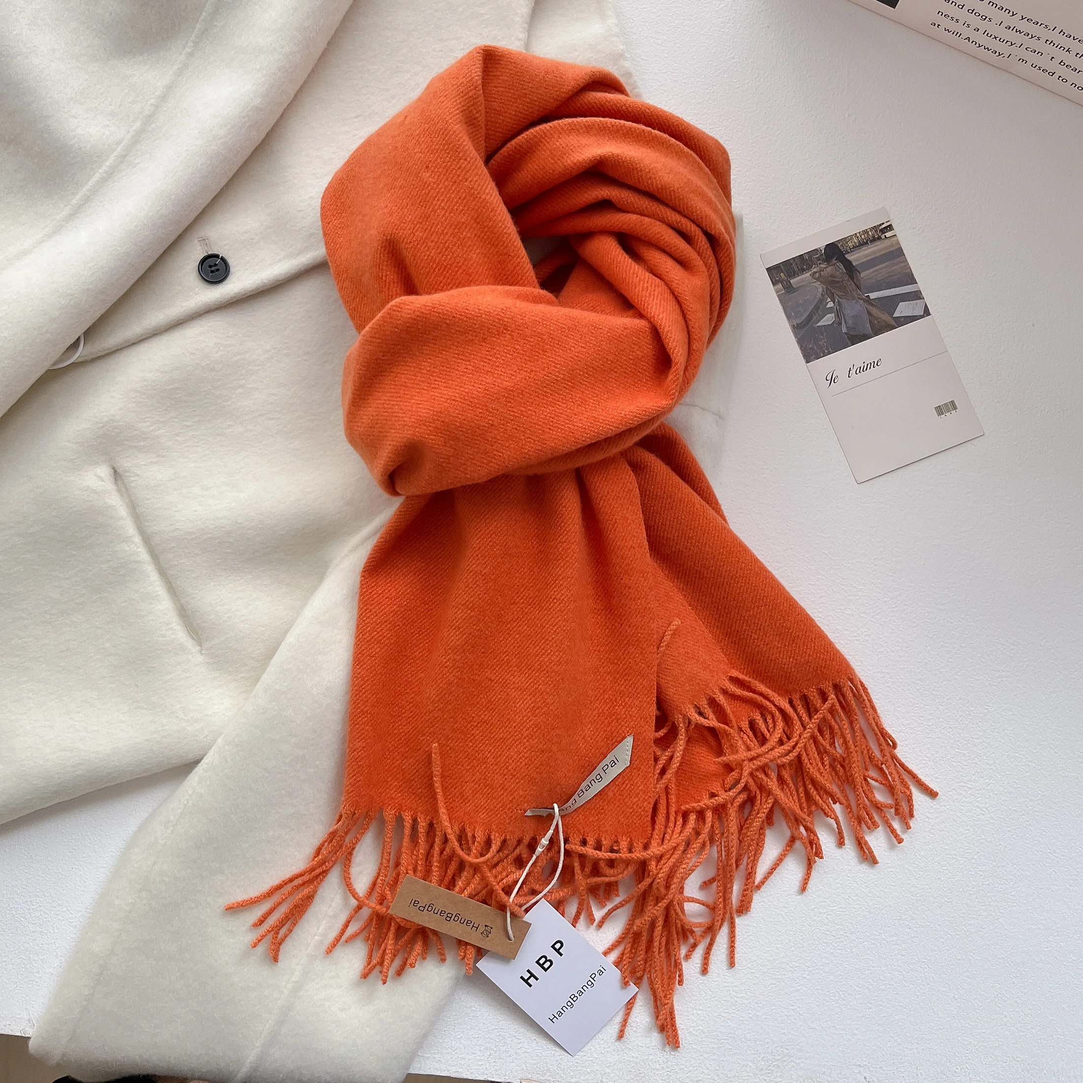 2023 neue Winter Wolle Schal Für Frauen Lange Warme Kaschmir Schals Hijab Solide Dame Schal Wrap Weibliche Pashmina Bandana Kopf schals – Detail 24