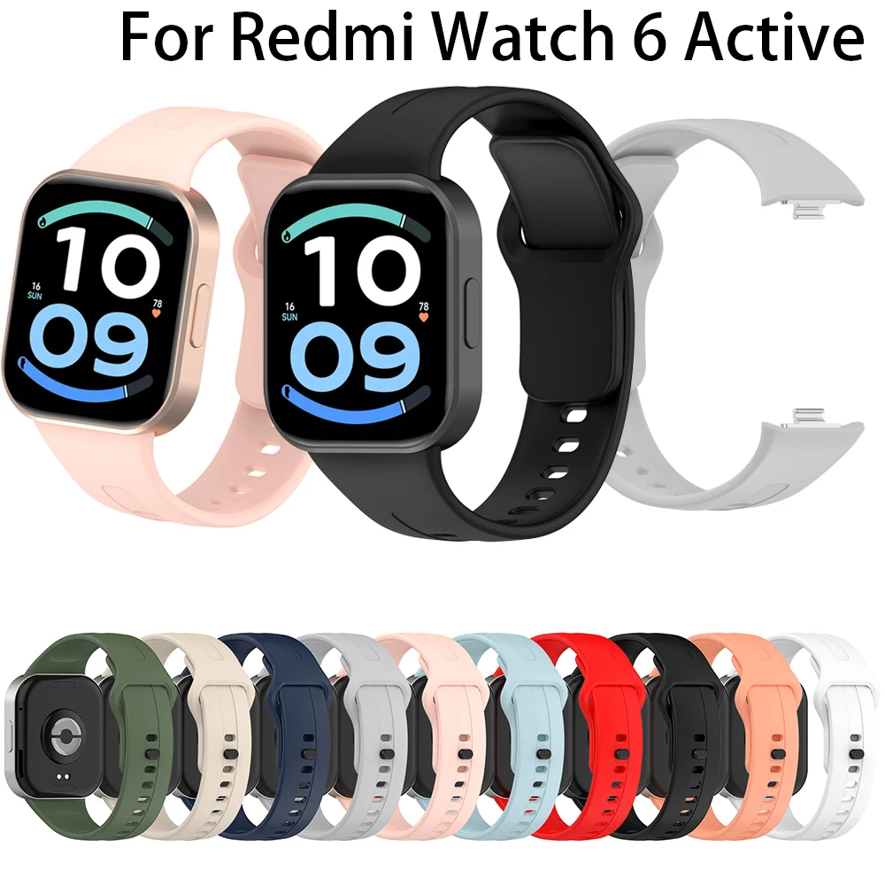 Fashion Silicone Watch Strap For Xiaomi Redmi Watch 6 Active Global Version Smartwatch Band Bracelet Sport Wristband Strap New
