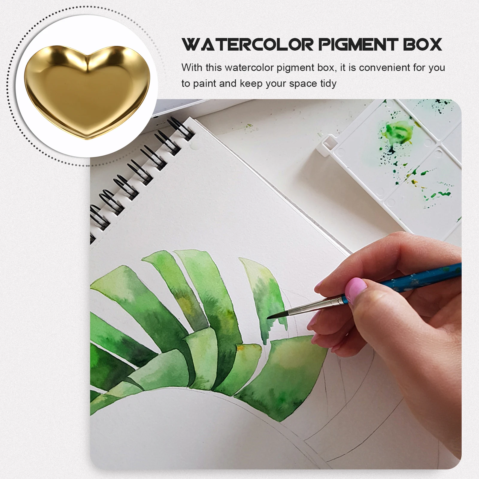 

Watercolor Palette Metal Paint Tray Color Mixing Tray Model Painting Pallet Art Bowl Stainless Steel Pigment Box Easy Clean