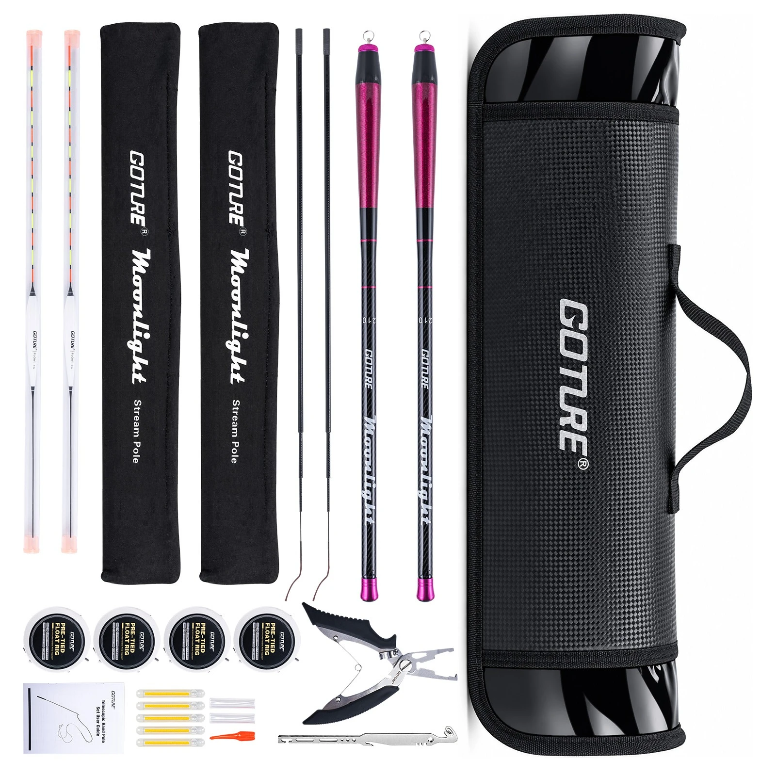 goture-2pcs-telescopic-stream-rod-18m-21m-24m-27m-30m-36m-carbon-reservoir-pond-fishing-rod-super-light-fishing-pole