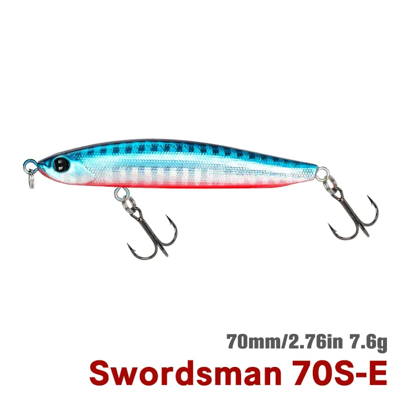 TSURINOYA River Fishing Pencil SWORDSMAN 70S 7.6g Sinking Stick Bait For Perch Bass Pike Fishing Lure Long Casting Slim Baits