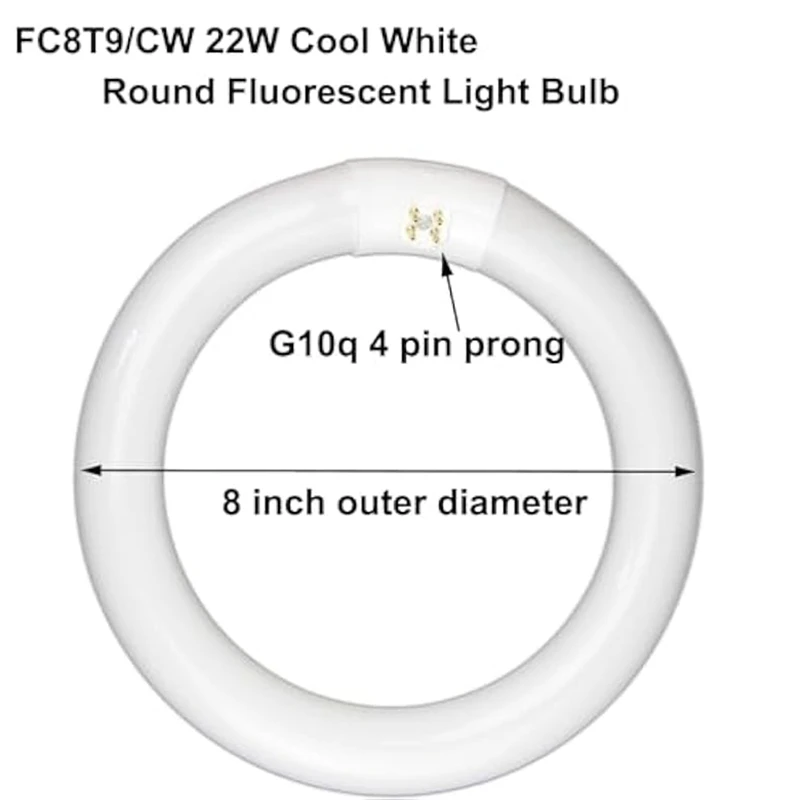 Imagem -06 - Conjunto de Lâmpadas Fluorescentes Redondas Lâmpadas Circulares Cool White Fc8t9 cw 22 w e Fc12t9 cw 32 w Pacote t9 22 Watts