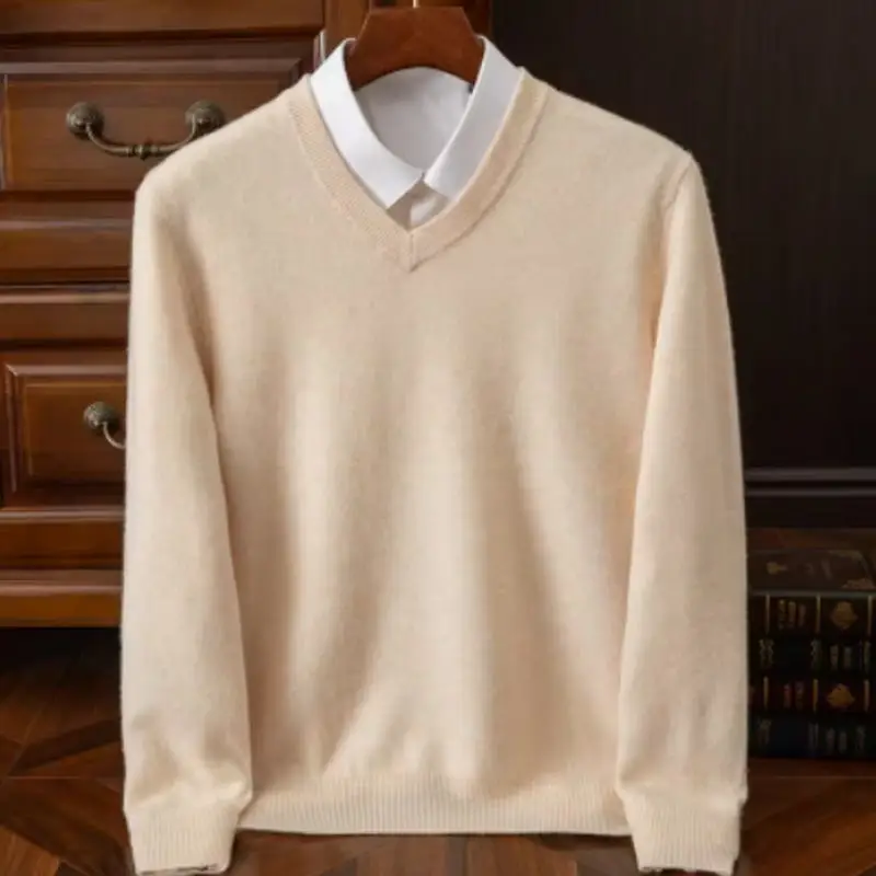 Beige V-neck