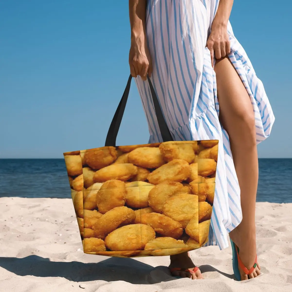 Questo è il mio costume umano, sono davvero una borsa tote da spiaggia con pepita di pollo, palestra sportiva, yoga, borsone, borsa da viaggio da donna, borsa da fitness