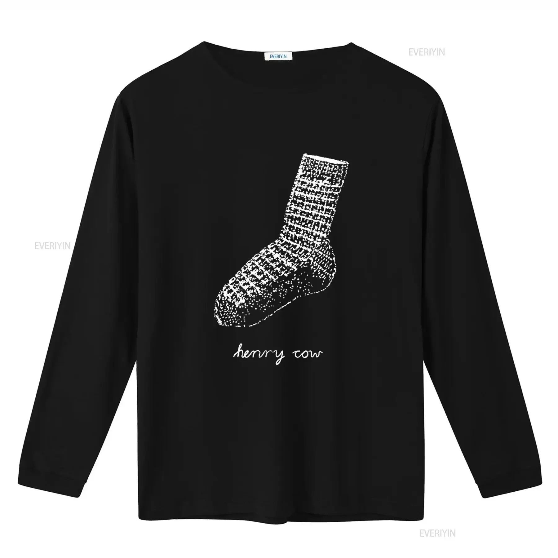 Henry Cow Print T Shirt Unique Black and White Sock Design for Fashion Lovers vintage Washed streetwear Casual homme
