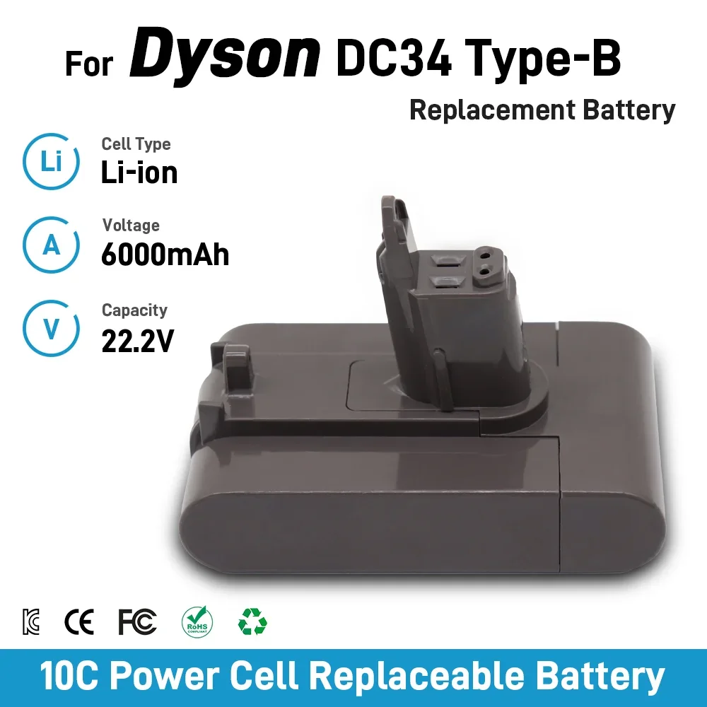 pour batterie rechargeable pour aspirateur Dyson 917083 -01 DC35, DC45 DC31, DC34, DC44, DC31 Animal, DC35 Animal