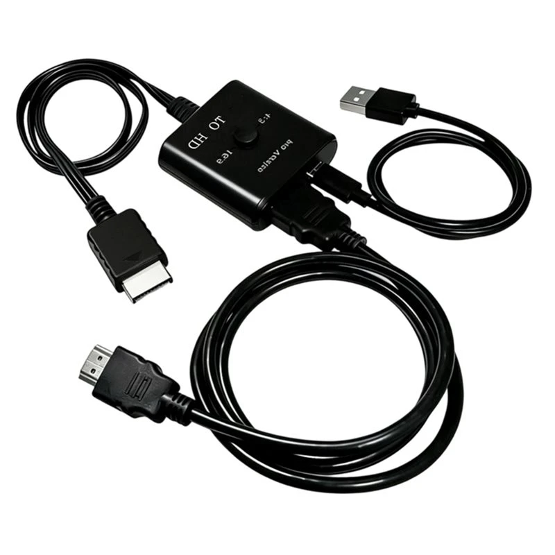 AYHF For HDTV For PC DVD Compatible 1080P PS2 To HDMI Video Audio Adapter Converter Supports PS 1/2 Display Modes Cable
