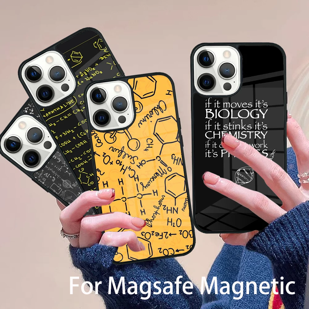 

Biology and Chemistry Phone Case Magesafe Magnetic Wireless Charge Cover For IPhone 16 11 12 13 14 15 Pro Max Plus Mini