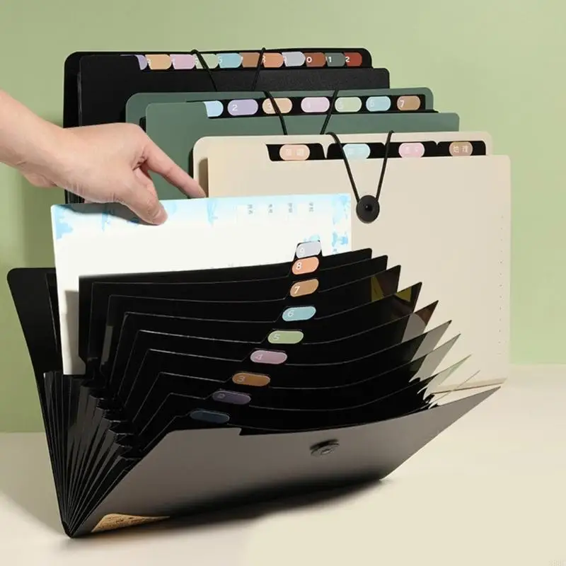 

Document Storage Bag Multi-Layer Accordions Document Organizers Expanding File Folder with Elastic Closure 896C