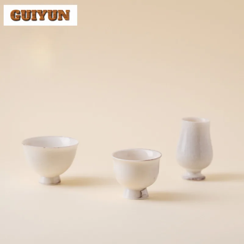 

2pc/lot Kiln Flambed Glazed High Foot Teacup Antique Tea Bowl Cute Cup Tea-tasting Fragrance Cup Jianzhan Master Cups Drinkware