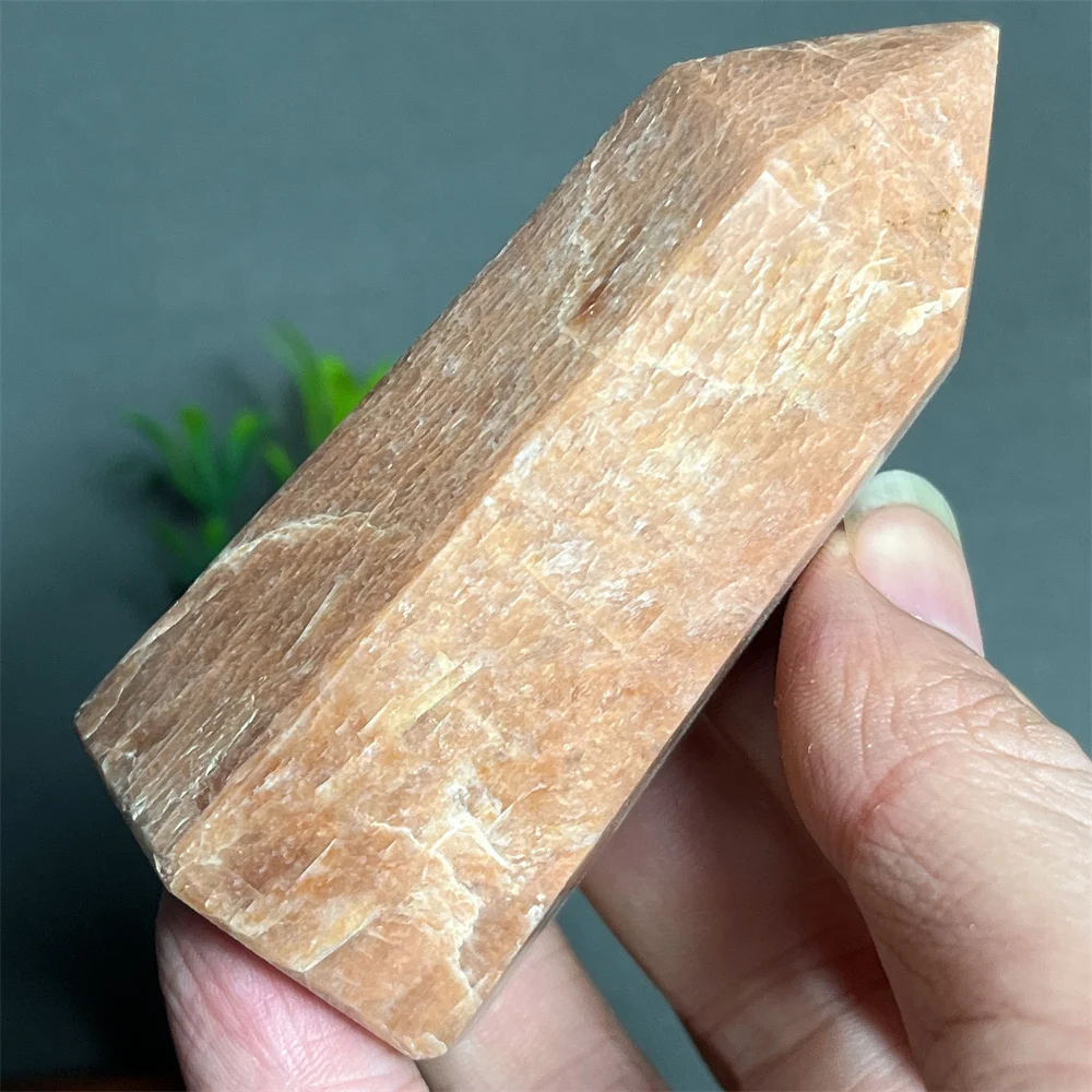 Sunstone Tower Point Wand Natural Crystal Quartz Specimen Flash Gemstone Energy Reiki Minerals Energy Home Decoration Healing