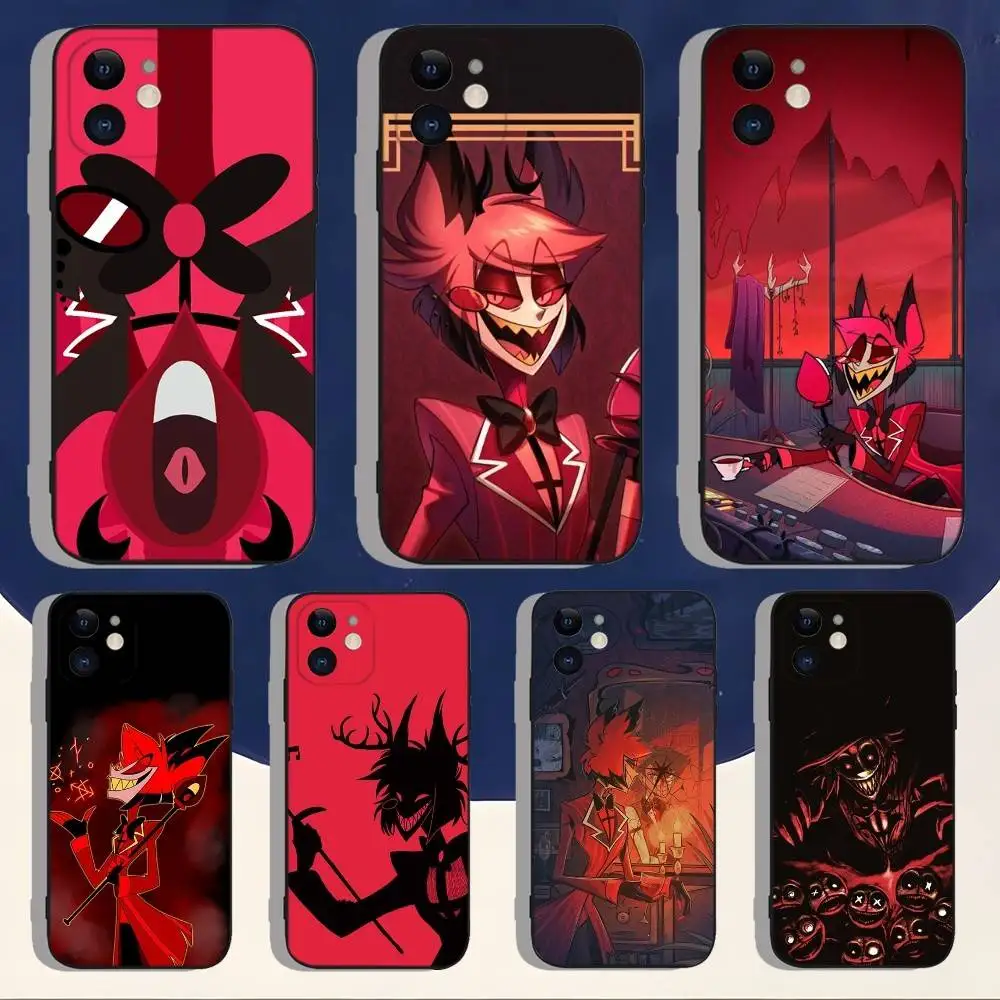 

H-HazbinS Alastor Phone Case For iPhone 16,15,14,13,12,11,Pro,Max,Plus,X,XS,XR,SE,8,7,Mini,Soft Silicone Black Case