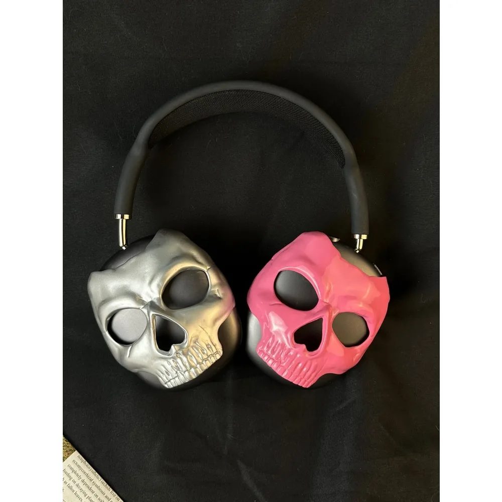 Cabeça de crânio fone de ouvido caso protetor 3d para airpodsmax1/2 resina casca dura ergonomia fone de ouvido caso wireles acessório leve