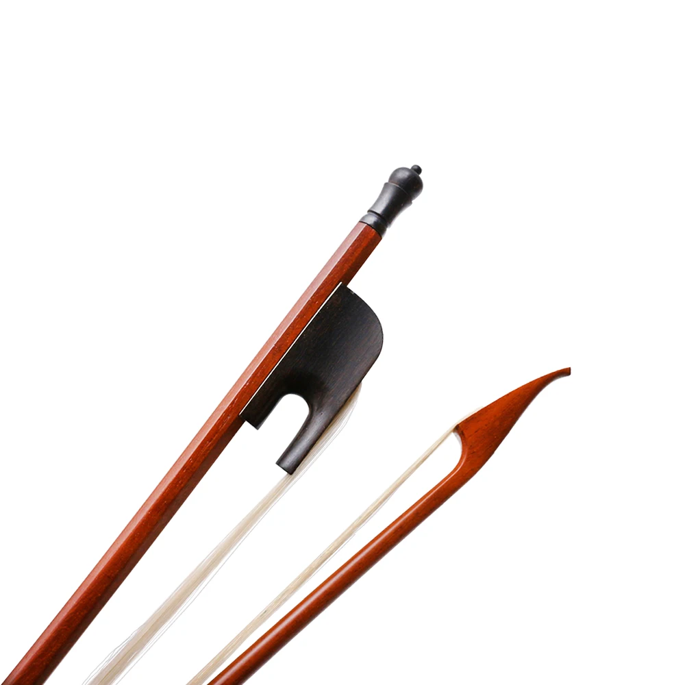 Yinfente 4/4 Violin Bow Baroque Style Brazil Wood Ebony Frog Violin Accessory Parts Natural Horse Hair Black / White Full Size