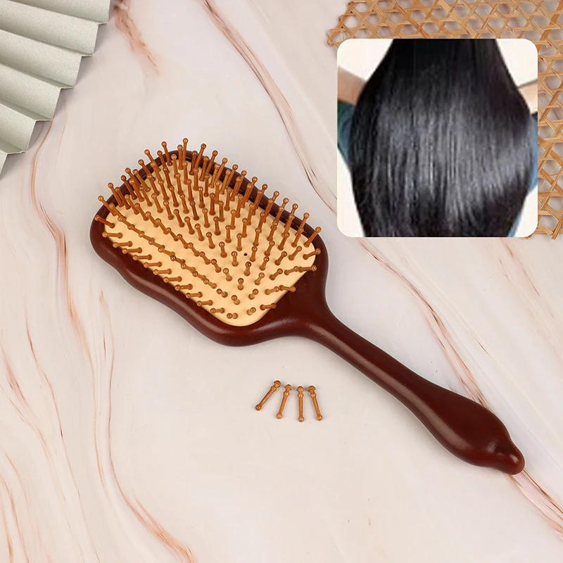 Brosse à Cheveux Luxueuse en Bois de Santal pour Femme, Peigne à Dents Larges pour Énergie du Cuir oral elu