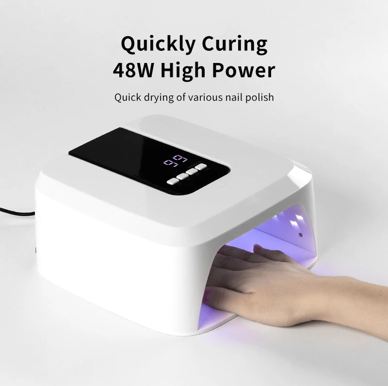 Lampa UV LED do paznokci 48W, 33 diody, bezprzewodowa, nowa, ładowalna, bezprzewodowa suszarka do paznokci do żelu, światło UV do manicure.