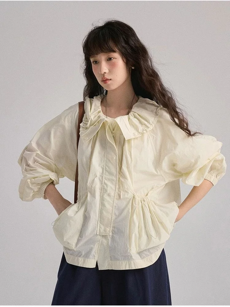 ملابس نسائية للربيع والصيف للحماية من الشمس، سترة رفيعة، معطف كاجوال برباط بقلنسوة، معاطف واقية من الشمس