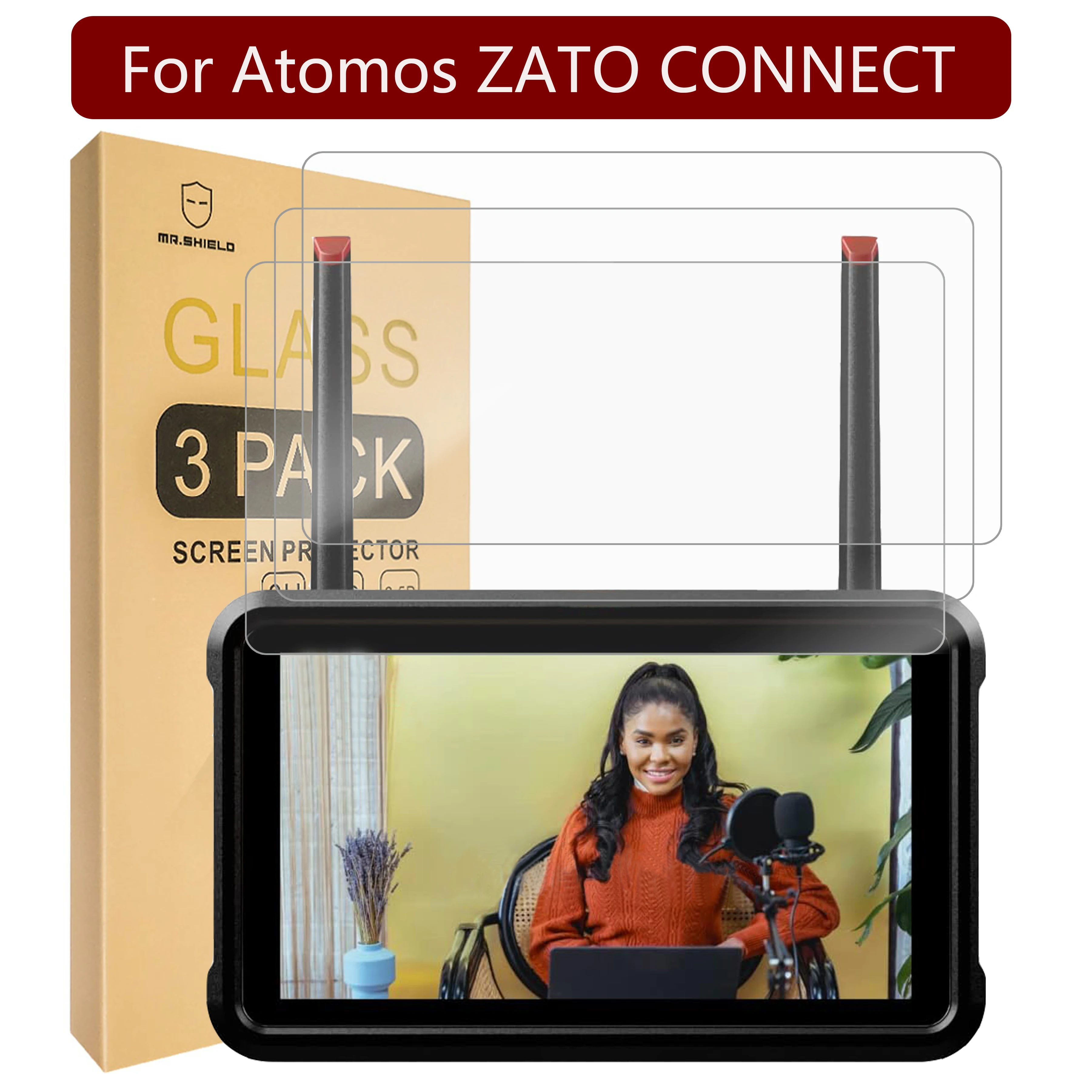 

Mr.Shield 3-Pack Screen Protector Compatible with Atomos ZATO CONNECT [Tempered Glass] [Japan Glass with 9H Hardness]