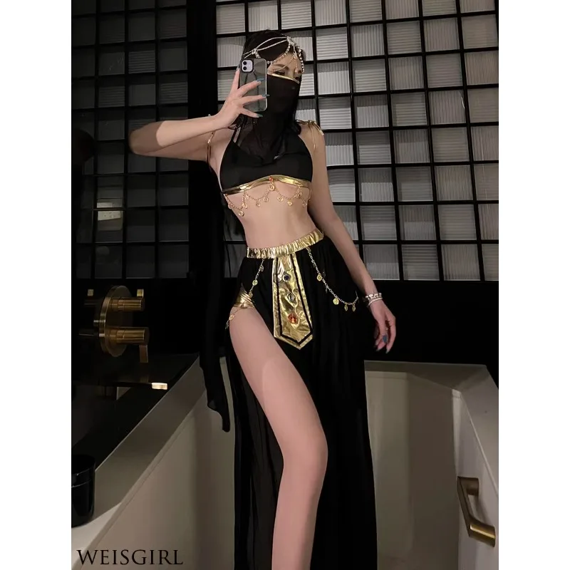 Maßgeschneiderte Sexy Göttin Bauchtanz Kostüme Ägyptische Königin Uniform Cosplay Exotische griechische Aladdin Dunhuang Western Region Tänzerin