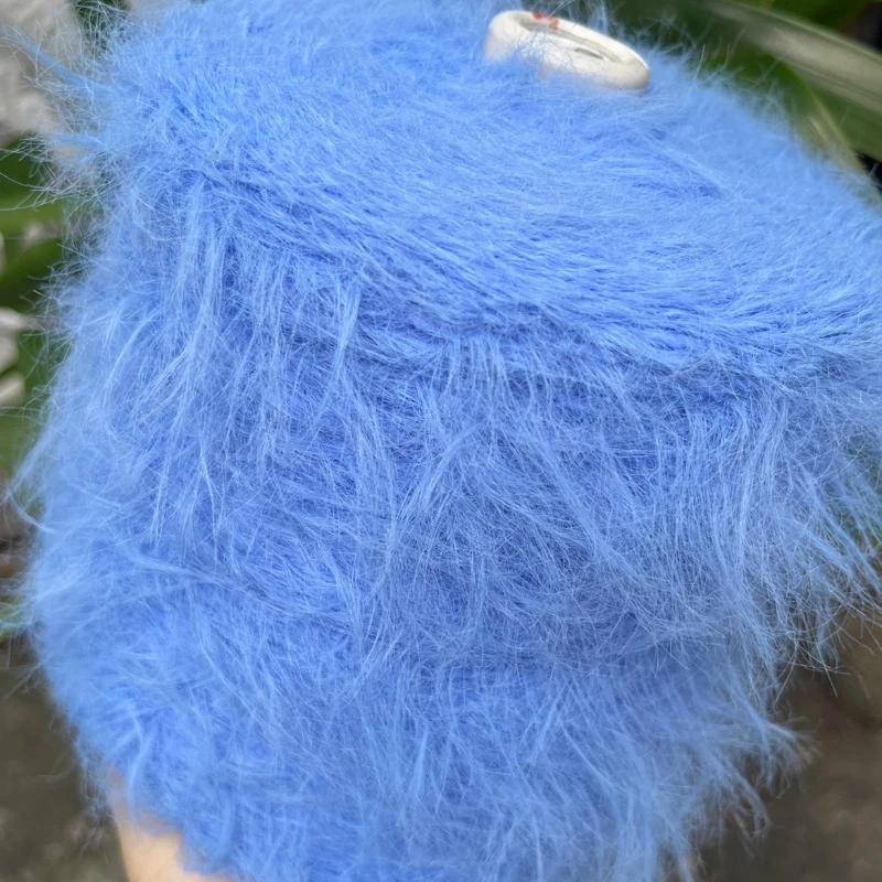 500 جرام فرو طويل تقليد غزل المنك الموضوع سوبر لينة الجلد ودية لا تسليط الشعر اليد المنسوجة وشاح معطف شتاء غزل المنسوجة #4