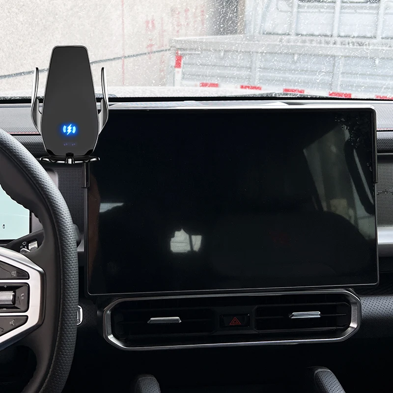 For Chery Jetour T2 2023 2024 Phone Holder 15.6-inch Screen Fixed Navigation Bracket Base Wireless Charger Stand Accessories 4