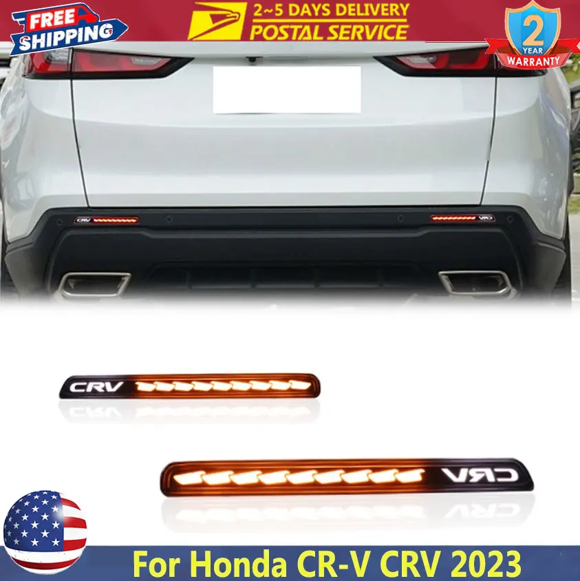 Car Rear Bumper Tail Light For Honda CR-V CRV 2023~2024 LED Rear Bumper Reflector Lights Turn Signal Fog Fog Lamp LED Reflector