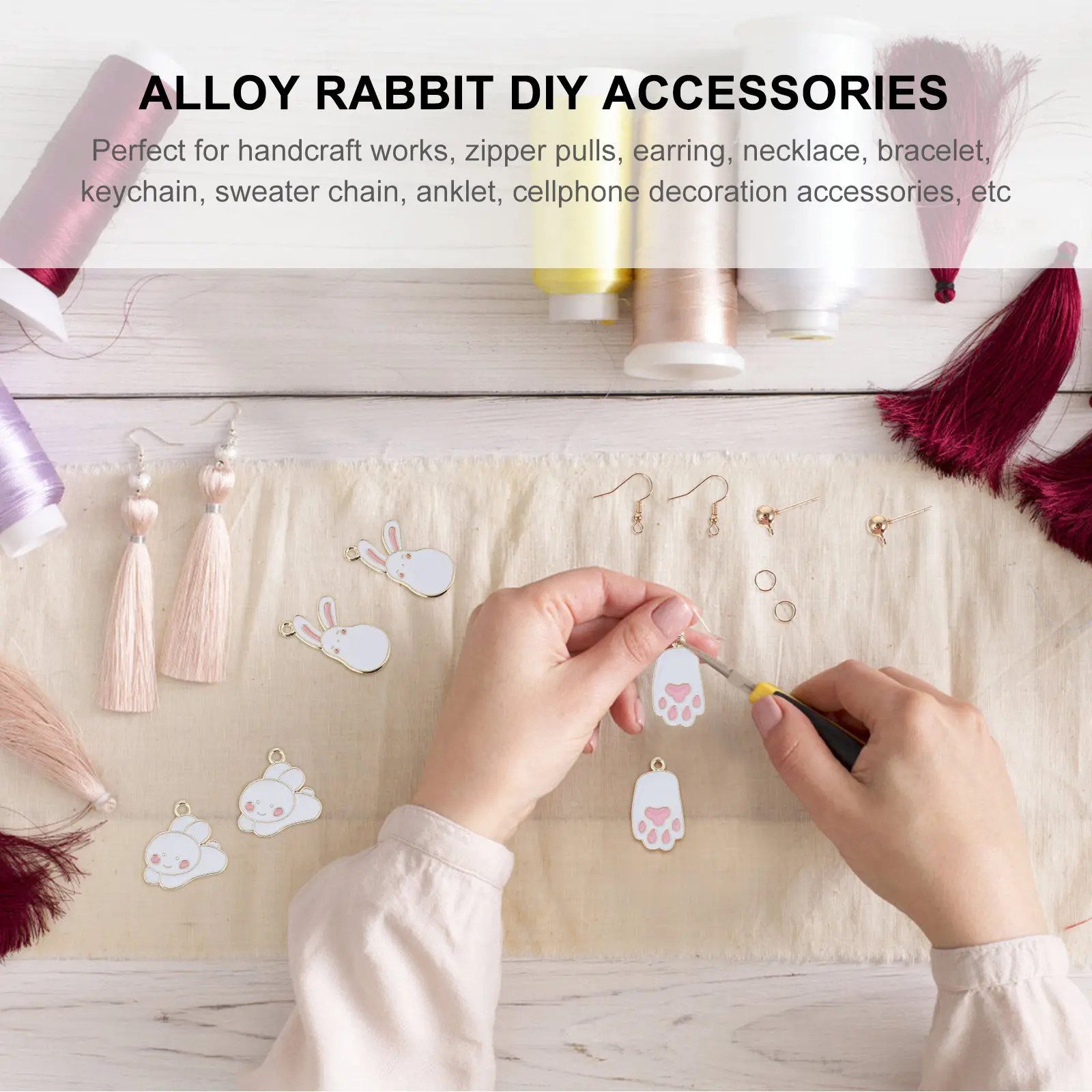 

30Pcs Alloy Charms Rabbit Pendants DIY Handmade Jewelry Making Accessories Enamel Alloy Charms Jewelry DIY Handmade Accessories