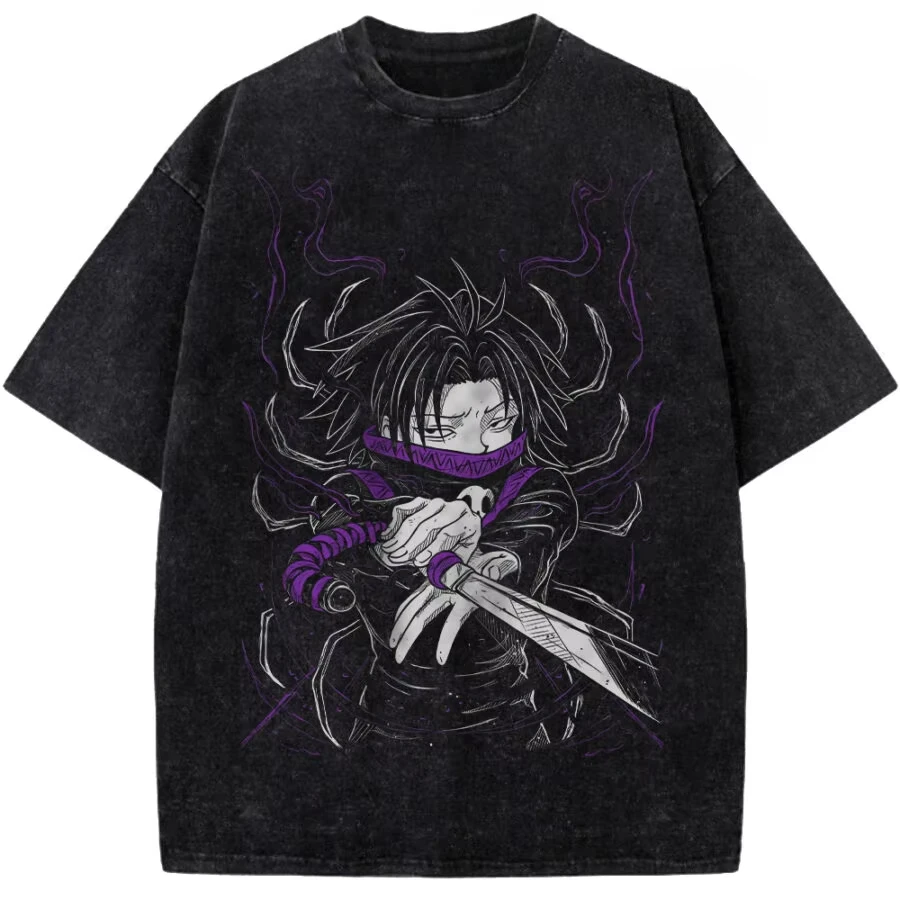 Hunter x Hunter Graphic T Shirts Vintage Washed Men Women Short Sleeve T-shirt Oversized Unisex Trendy Cotton high quality soft