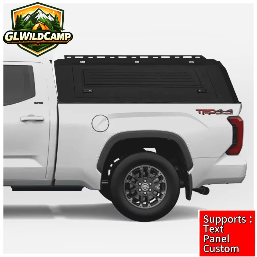 For Toyota Tundra Truck Camper Canopy Waterproof Steel&Aluminum Alloy Hardtop Pickup Canopy with Locking Function Truck Cover