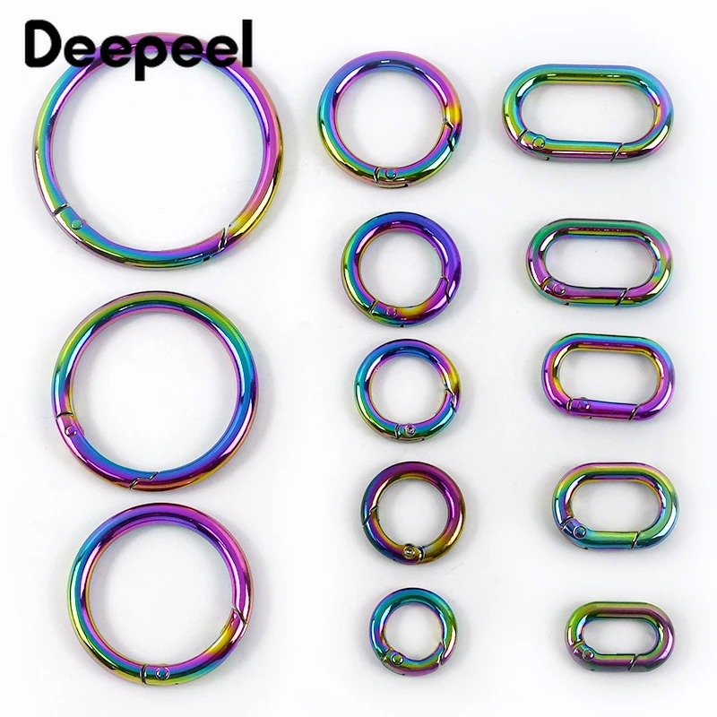 5/10/20Pcs Deepeel 10-50mm Openable O Ring Metal Buckle Spring Snap Clip Clasp Keychain Bag Strap Chain Connect Hook Accessories