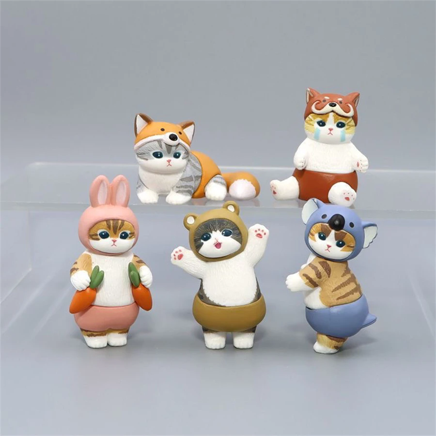 โมฟูแซนด์ แมวสวมชุดสัตว์ ฟิกเกอร์น่ารัก แอคชั่นฟิกเกอร์ ปลาหมึก นกเพนกวิน นาก ของตกแต่งโต๊ะ สำหรับเป็นของขวัญ