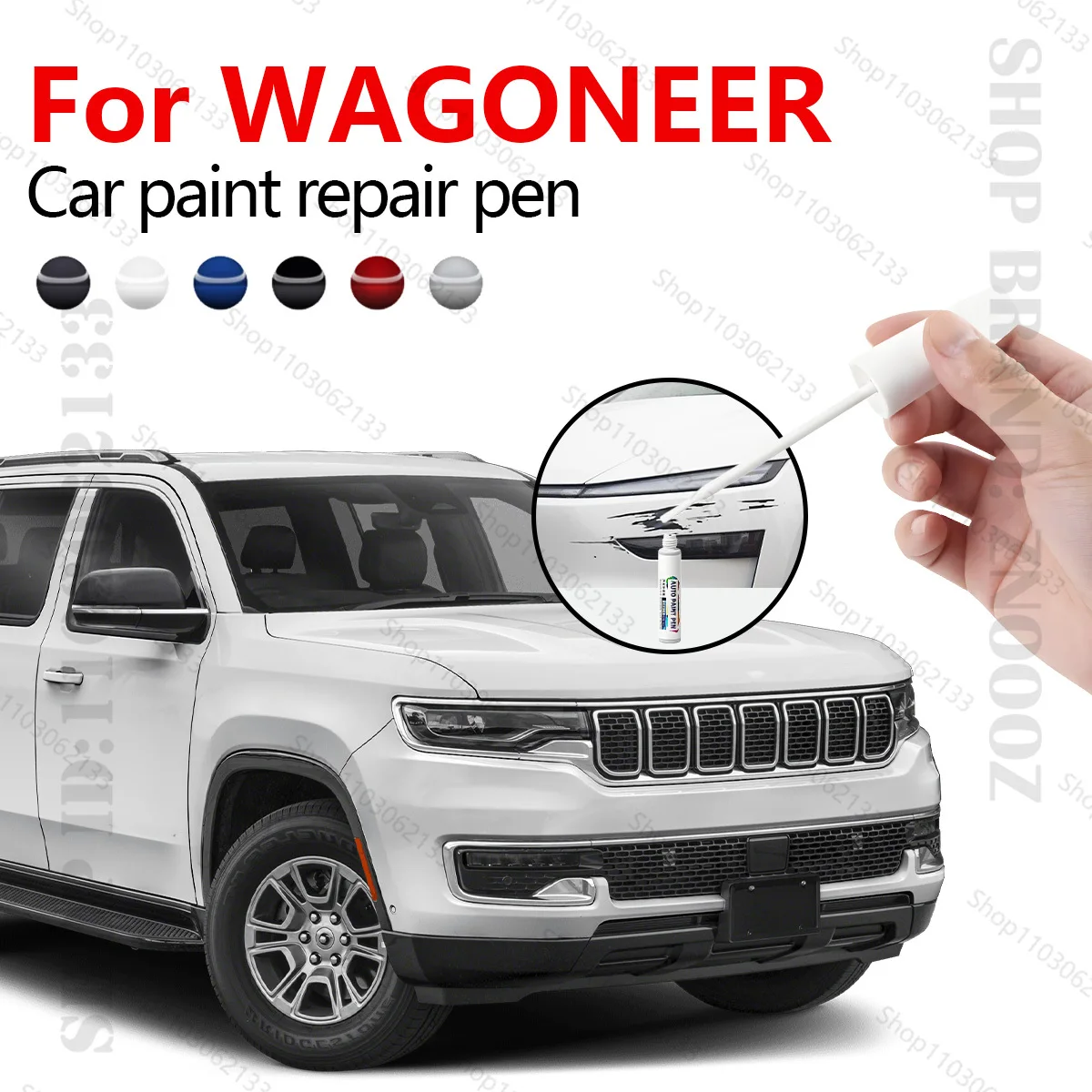 

Ручка для ремонта автомобильной краски, аксессуары для ремонта царапин, серый PAS, белый PW2, серебристый PSE, красный PRV, серебристый PSE для JEEP WAGONEER