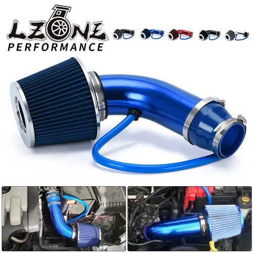 LZONE-filtro de aire Universal de 3 ""y 76mm y tubo de entrada de aire frío, Kit de tubo de inducción Turbo con cono de filtro de aire JR-AIT28 + IMK14