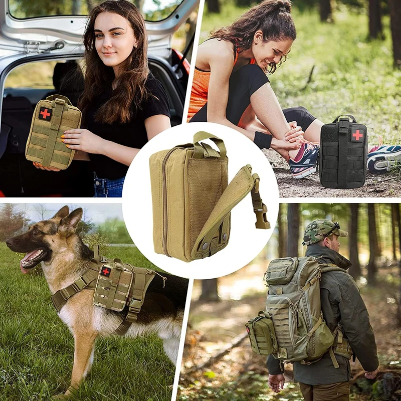 Premium Survival and First Aid Kit - durable, high quality gear with whistles and tweezers - perfect for camping, hiking