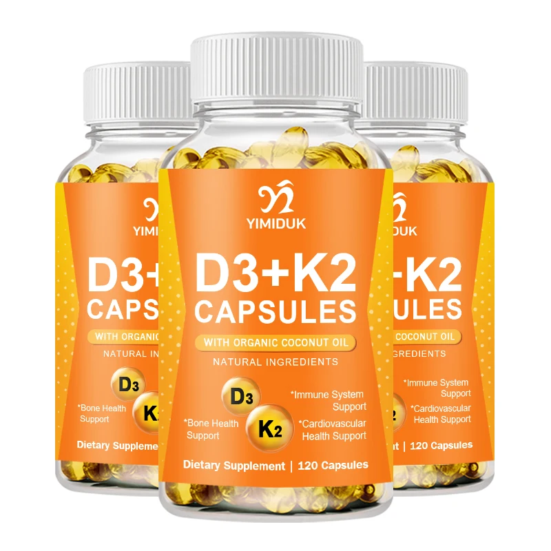 

Витамин D3 5000 МО + K2 МК-7 200 мкг, 120 капсул | Кость 2-в-1, иммунитет и поддержка сердца | Легко ласточкать, без GMO