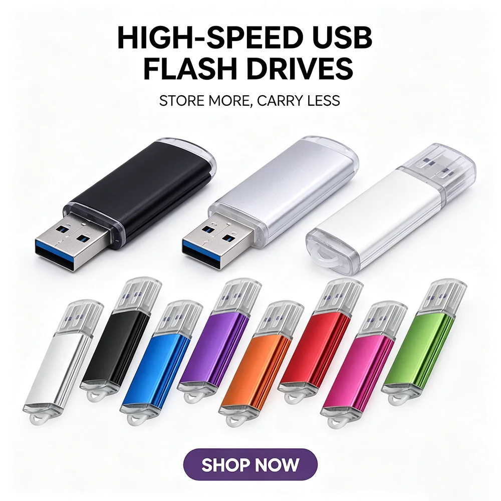 Hochgeschwindigkeits-Farbiger USB-Stick 2.0 Metall-Pendrive 32GB 16GB 8GB 64GB Pen Drive Memoria USB Speicherstick Fotografie-Geschenke