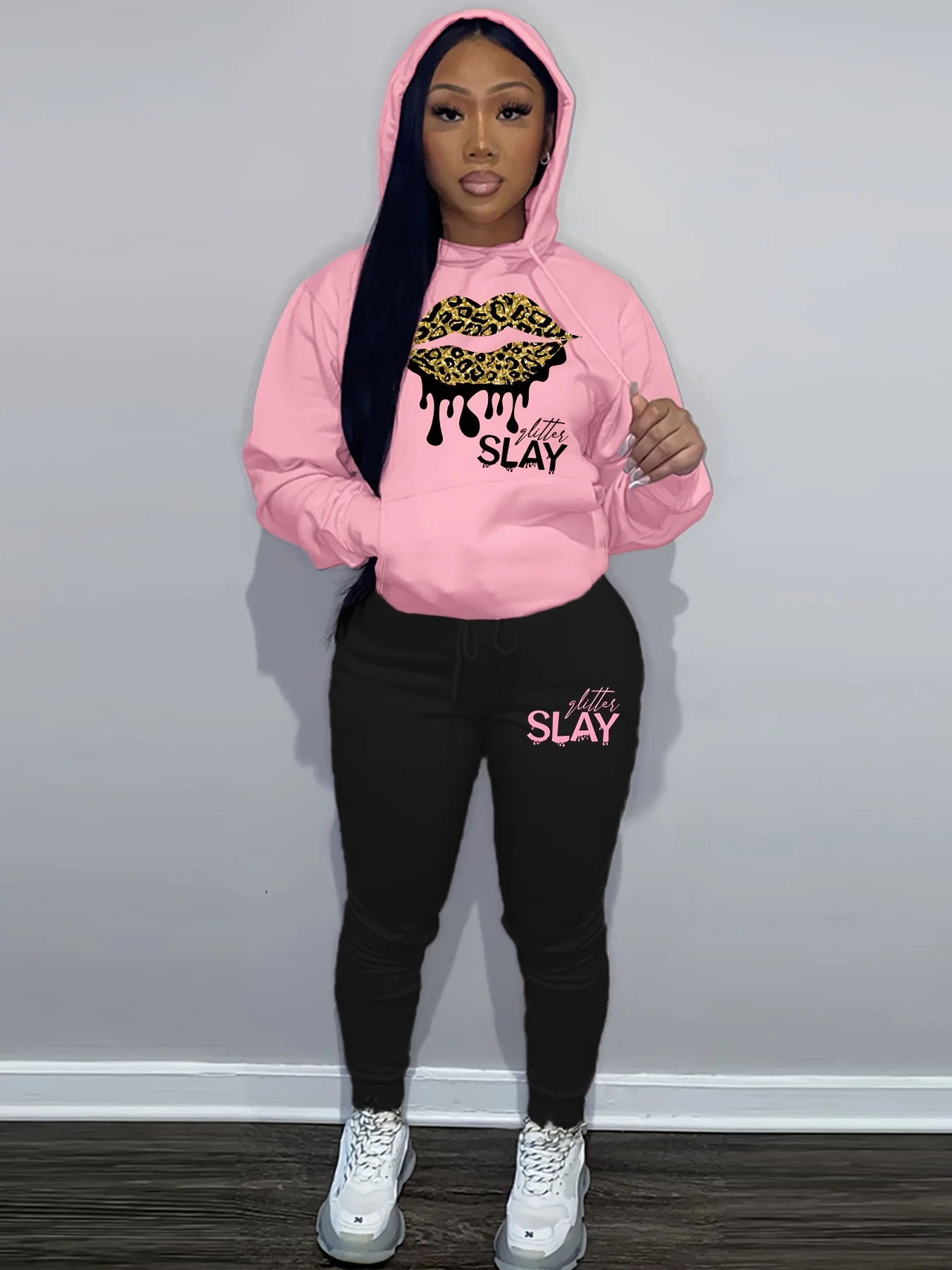 

2025/26 Latest Autumn/Winter American Street Trendy Women Y2k Love Sexy Hoodie Set for Women 3D Large Adult Hoodie Waist Pants