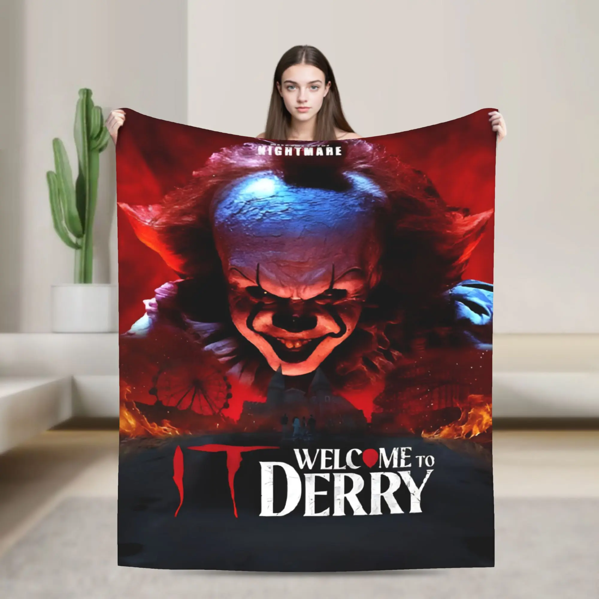 تكنولوجيا المعلومات مرحبا بكم في ديري دائما العيون بطانية قطيفة الطفل الفانيلا رمي بطانية للأريكة السرير سوبر جودة الدافئة المفرش هدية