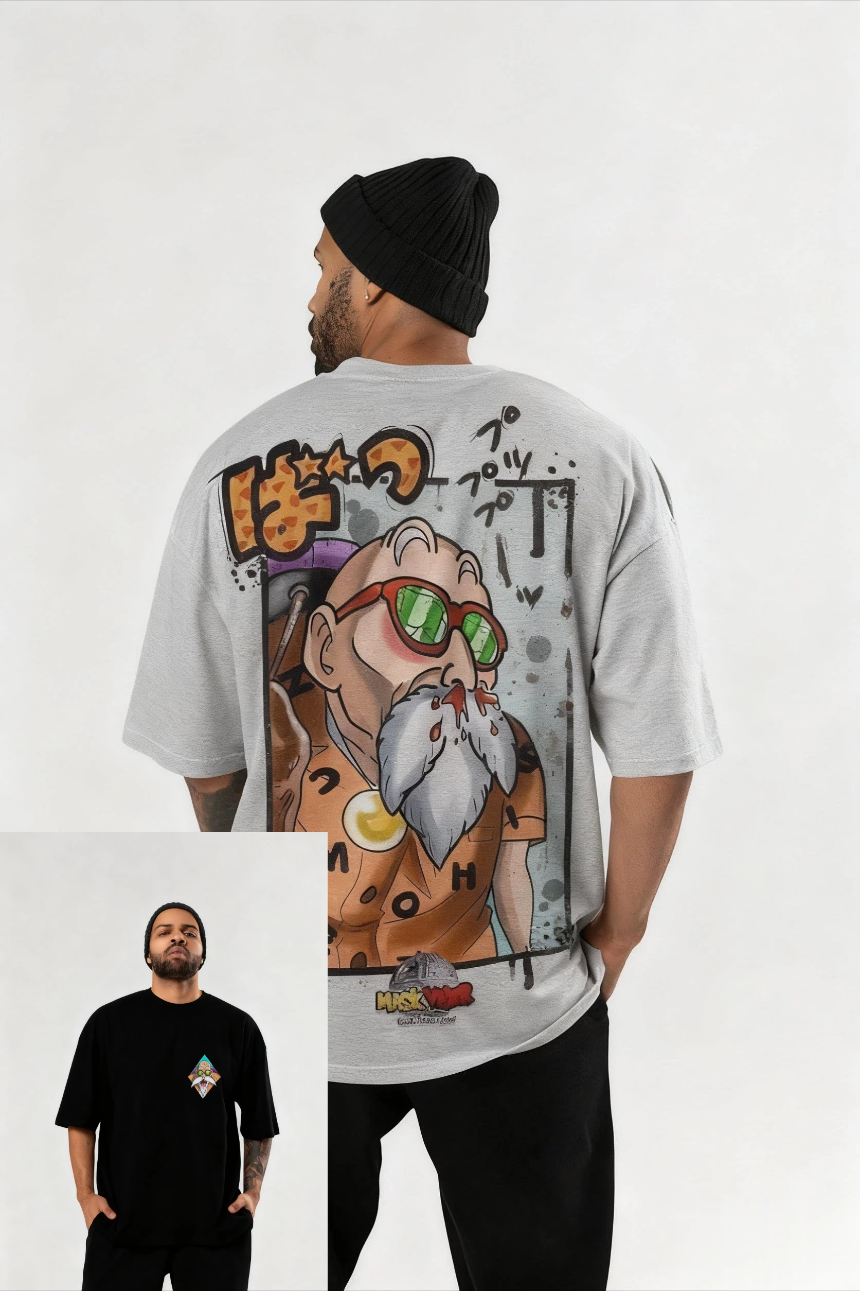 Oversized vintage dragon ball masculino e feminino 2026 novo anime dupla face impressa família americana camiseta de manga curta