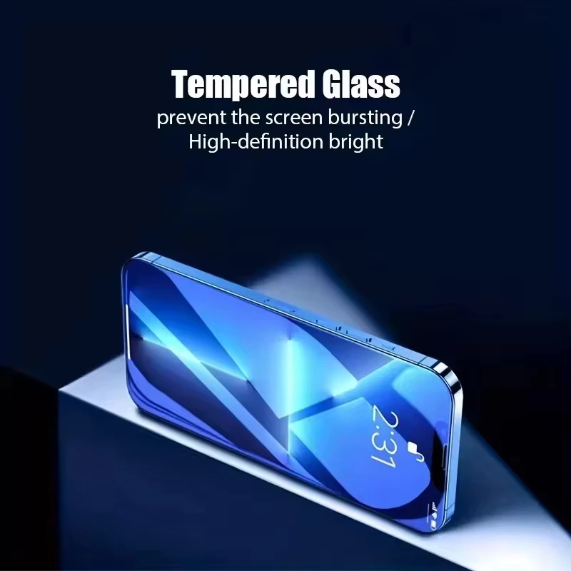 واقي شاشة سهل التركيب وخالي من الغبار لهاتف iPhone 17 Pro 16 15 13 12 11 14 Pro Max XR X XS 7 8 Plus SE HD من الزجاج المقسى #6