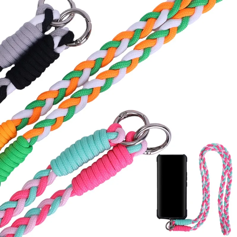 Braided Phone Lanyard Crossbody Phone Strap with Tether Tab Anti-lost Neck Wrist Hanging Rope Universal Mobile Phone Lanyards