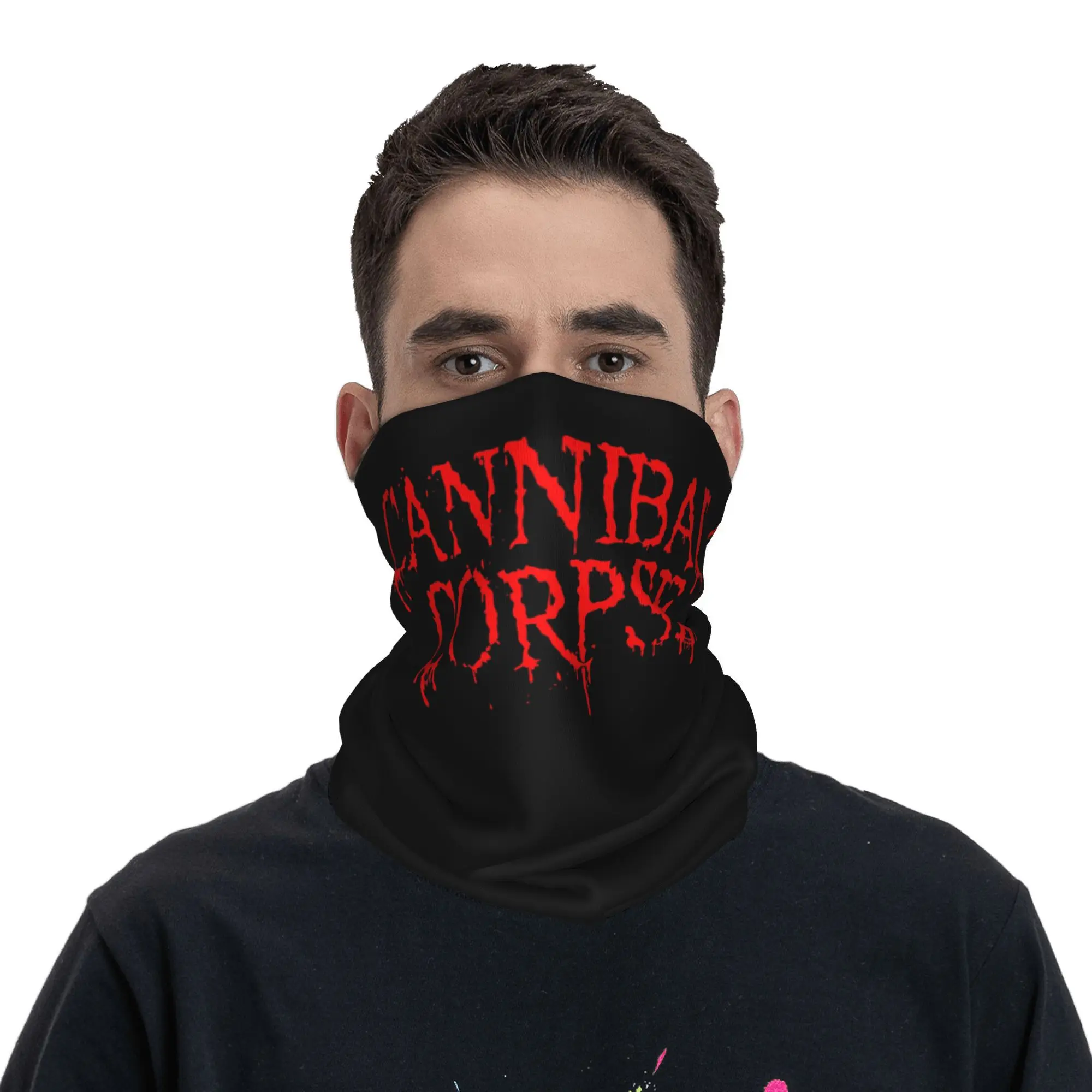 Cannibal Corpse 데스 메탈 밴드 Bandana Neck Gaiter 프린트 매직 스카프 다용도 페이스 마스크 야외 스포츠