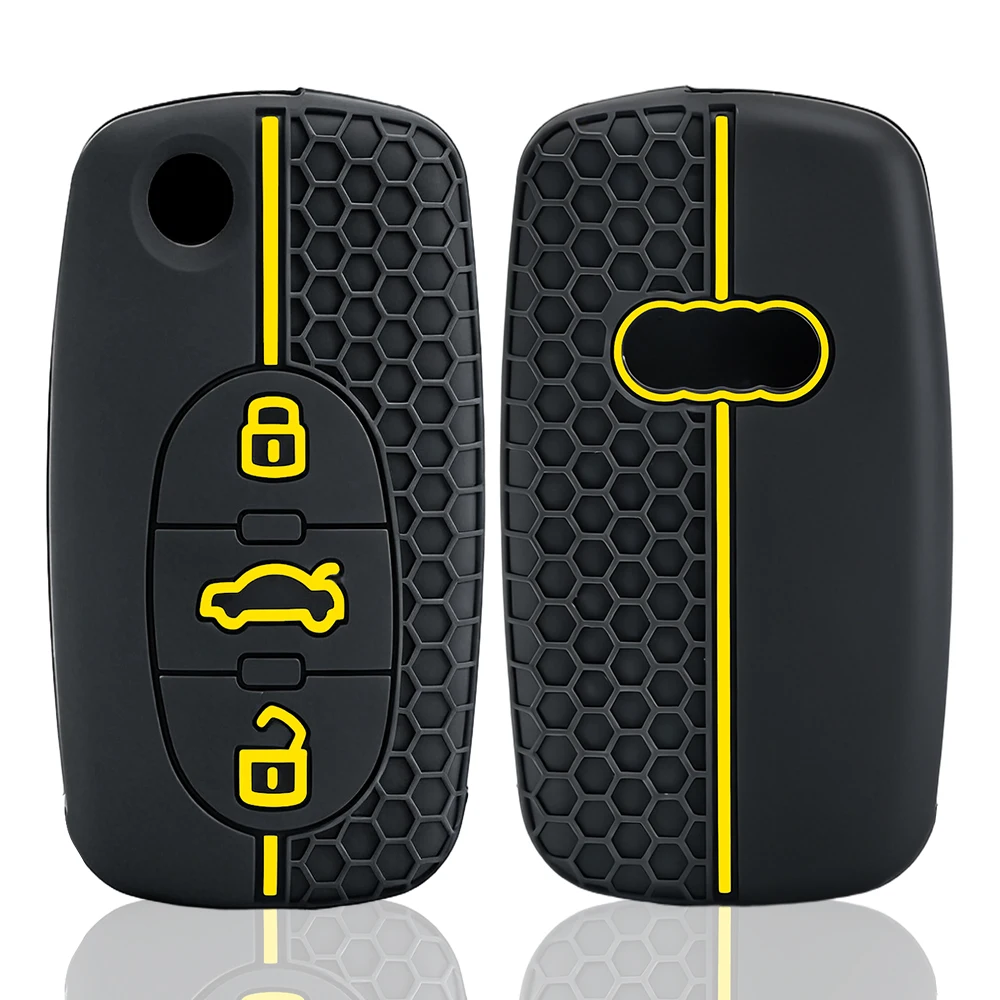 

Для Audi A2 A3 S3 A4 S4 A6 S6 RS6 A8 TT: силиконовый чехол-держатель для выкидного ключа с 3 кнопками